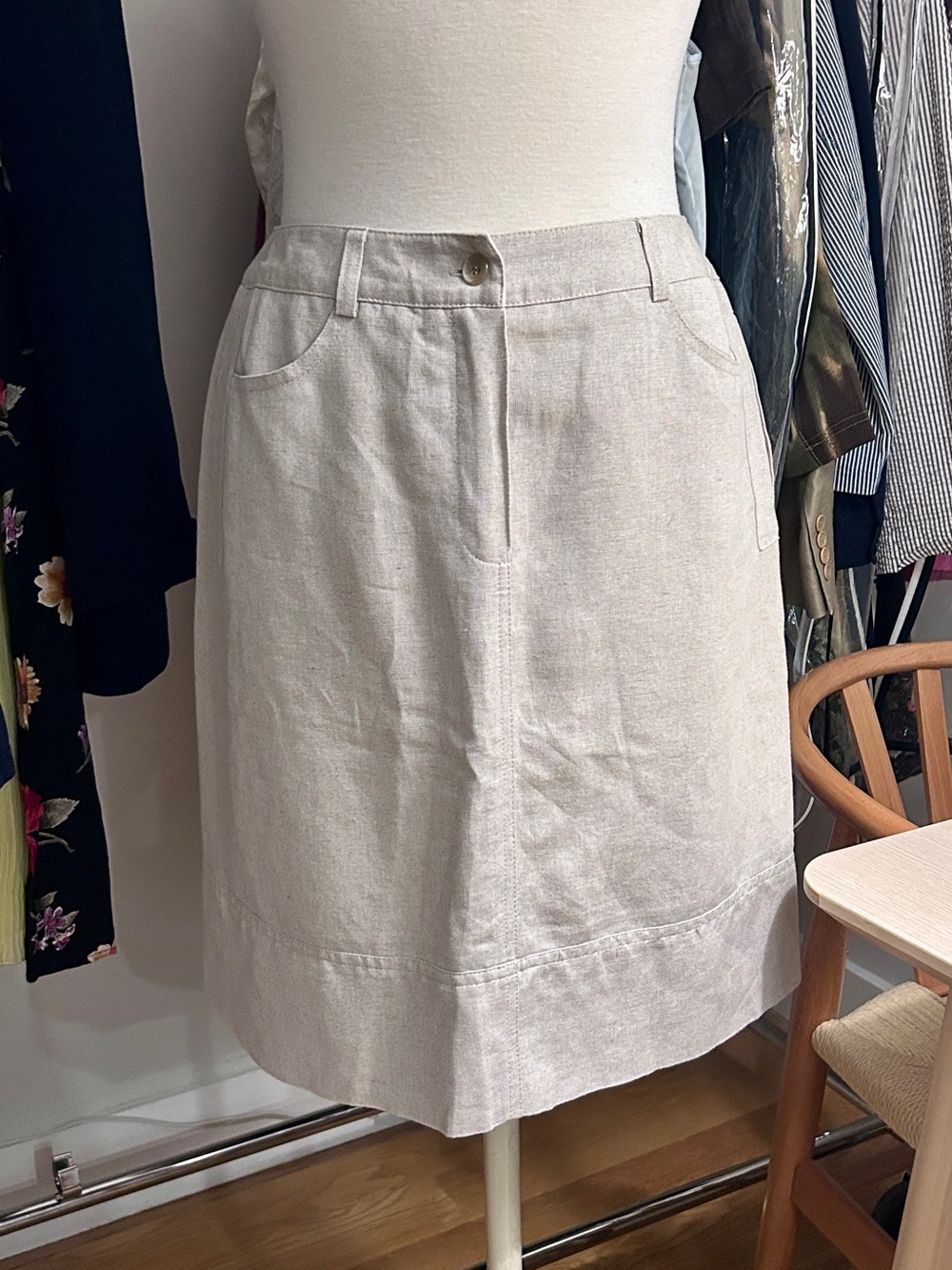 Harvé Benard Linen Skirt